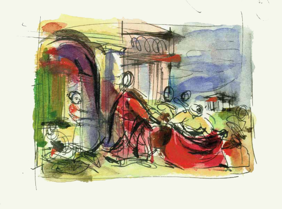Saul Bass Sketch inspired by Rubens work
